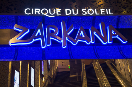 LAS VEGAS - JAN 13 : Zarkana at the Aria hotel in Las Vegas on January 13 2014. Zarkana is a Cirque du Soleil stage production written and directed by FranÃ§ois Girard.のeditorial素材