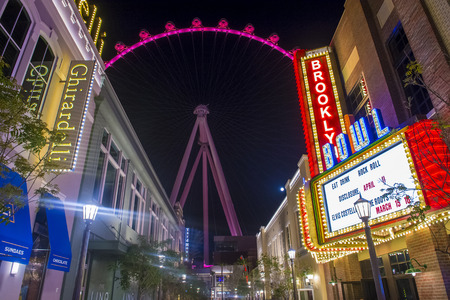 LAS VEGAS - MARCH 15 : The Linq, a dining and shopping district and High Roller at the center of the Las Vegas Strip on March 15 2014 , The High Roller is the world's largest observation wheelのeditorial素材