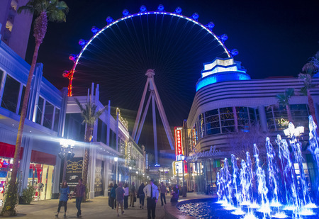 LAS VEGAS - MARCH 10 : The Linq, a dining and shopping district and High Roller at the center of the Las Vegas Strip on March 10 2014 , The High Roller is the world's largest observation wheelのeditorial素材