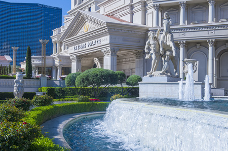 LAS VEGAS - MARCH 25 :The Caesars Palace hotel on March 25, 2014 in Las Vegas. Caesars Palace is a luxury hotel and casino located on the Las Vegas Strip. Caesars has 3,348 rooms in five towers のeditorial素材