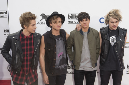 LAS VEGAS - MAY 18 : Members of the pop band 5 Seconds of Summer attend the 2014 Billboard Music...