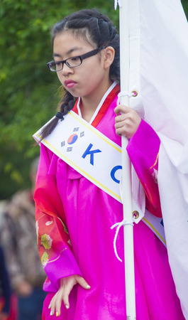 HENDERSON , NEVADA - APRIL 26 : A Participant at the henderson heritage festival held in Henderson Nevada on April 26 2014 ,the annual festival celebrates the heritage of Henderson Nevadaのeditorial素材