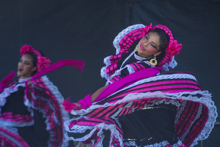 SAN DIEGO - MAY 03 : Dancers Participates at the Cinco De Mayo festival in San Diego CA . on May 3, 2014. Cinco De Mayo Celebrates Mexico's victory over the French on May 5, 1862.のeditorial素材
