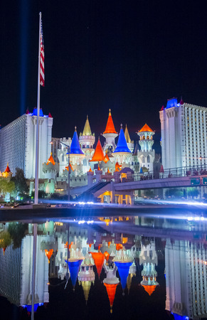 LAS VEGAS - MAY 12: The Excalibur Hotel and Casino in Las Vegas on May 12, 2014 , The Hotel was named after King Arthur's sword and opened in 1990のeditorial素材
