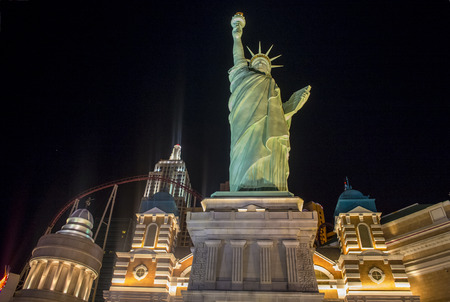 LAS VEGAS - MAY 12 : New York-New York Hotel & Casino in Las Vegas on May 12 2014; This hotel simulates the real New York City skyline and It was opened in 1997.のeditorial素材