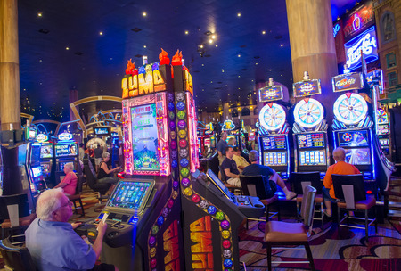 LAS VEGAS - MAY 12 : The interior of New York-New York Hotel & Casino in Las Vegas on May 12 2014; This hotel simulates the real New York City skyline and It was opened in 1997.のeditorial素材