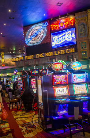 LAS VEGAS - MAY 12 : The interior of New York-New York Hotel & Casino in Las Vegas on May 12 2014; This hotel simulates the real New York City skyline and It was opened in 1997.のeditorial素材
