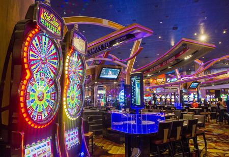 LAS VEGAS - MAY 12 : The interior of New York-New York Hotel & Casino in Las Vegas on May 12 2014; This hotel simulates the real New York City skyline and It was opened in 1997.のeditorial素材