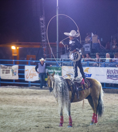 LAS VEGAS - MAY 16 : Charro Participating at the Helldorado days Rodeo , A professional rodeo held in Las Vegas, Nevada on May 16 , 2014 のeditorial素材