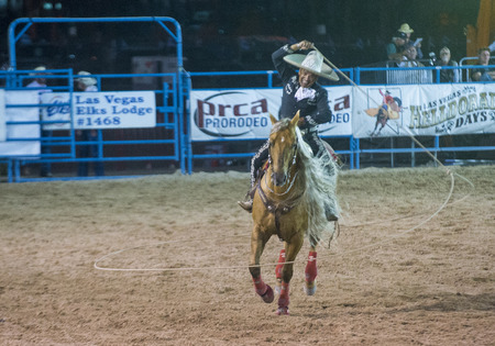 LAS VEGAS - MAY 16 : Charro Participating at the Helldorado days Rodeo , A professional rodeo held...