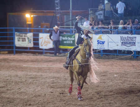 LAS VEGAS - MAY 16 : Charro Participating at the Helldorado days Rodeo , A professional rodeo held in Las Vegas, Nevada on May 16 , 2014 のeditorial素材