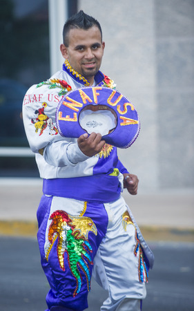 LAS VEGAS - MAY 17 : Bolivian American Participates at the Helldorado Days Parade held in Las Vegas Nevada on May 17 2014 , the parade celebrating the heritage of the American Westのeditorial素材