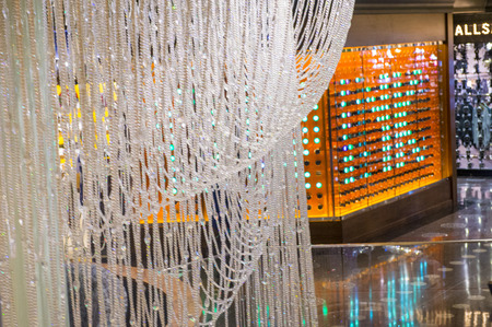 LAS VEGAS - JULY 21 : The Chandelier Bar at the Cosmopolitan Hotel & Casino in Las Vegas on July 21 2014. This tri-level chandelier encases the hotels 3 bars in illuminated crystals.のeditorial素材