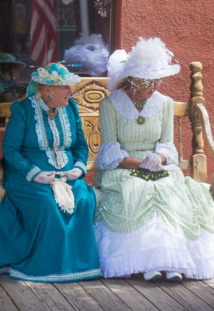 TOMBSTONE , ARIZONA - AUG 09 : A participants in the Vigilante Days event in Tombstone , Arizona on August 09 2014. Vigilantes dedicated to keeping the historical town of Tombstone alive のeditorial素材