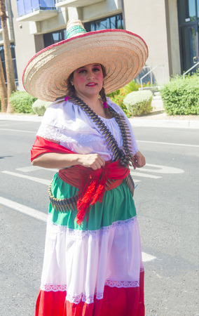 LAS VEGAS - SEP 13 : A Participant at the Fiesta Las Vegas Parade held in Las Vegas ,Nevada on September 13 , 2014 ,the annual Fiesta Las Vegas celebrating heritage of Latinos in Soutren Nevadaのeditorial素材