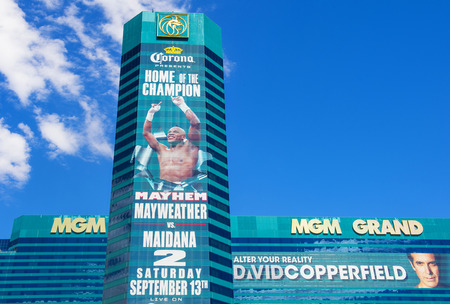 LAS VEGAS - SEP 20 : MGM hotel and casino in Las Vegas on September 20 2014. The MGM Grand is the third largest hotel in the world and the largest hotel resort complex in the USAのeditorial素材