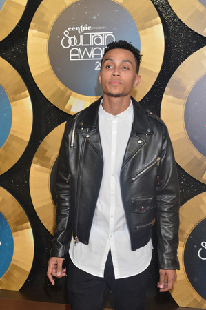 LAS VEGAS - NOV 07 : Singer Sebastian Mikael attends the 2014 Soul Train Music Awards at the Orleans Arena on November 7, 2014 in Las Vegas, Nevada.のeditorial素材