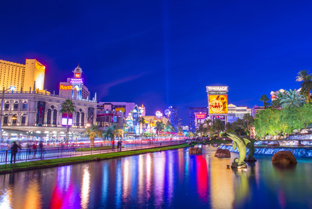 LAS VEGAS - OCT 22 : View of the strip on October 22 2014 in Las Vegas. The Las Vegas Strip is an approximately 4.2-mile (6.8 km) stretch of Las Vegas Boulevard in Clark County, Nevada.のeditorial素材