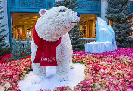 LAS VEGAS - DEC 08 : Winter season in Bellagio Hotel Conservatory & Botanical Gardens on December 08 ,2014 in Las Vegas. There are five seasonal themes that the Conservatory undergoes each year.のeditorial素材