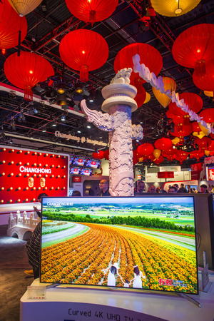 LAS VEGAS - JAN 09 : The Changhong booth at the CES show held in Las Vegas on January 09 2015 , CES is the world's leading consumer-electronics show.のeditorial素材