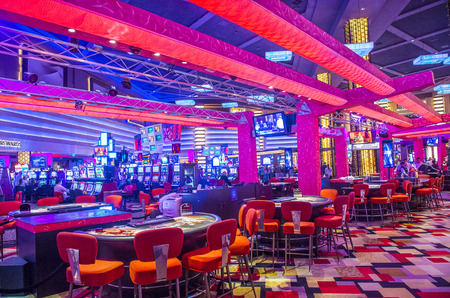 LAS VEGAS - FEB 04 : The interior of Planet Hollywood hotel and Casino on February 04 , 2015 in Las Vegas. Planet Hollywood has over 2,500 rooms and it located on the Las Vegas strip.のeditorial素材