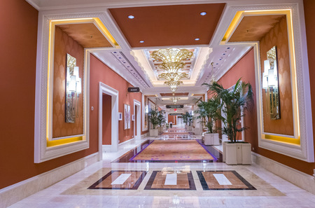 LAS VEGAS - FEB 21 : The interior of Wynn Hotel and casino on February 21 2015 in Las Vegas. The hotel has 2,716 rooms and opened in 2005.のeditorial素材