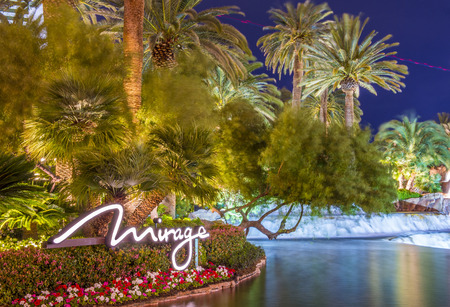 LAS VEGAS - MARCH 18 : The Mirage Hotel in Las Vegas on March 18 2015, The hotel Opened in 1989, and it has 2.884 rooms and a casino with 100,000 square feet of gaming space.のeditorial素材