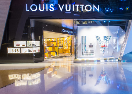 LAS VEGAS - MARCH 26 : Exterior of a Louis Vuitton store in Las Vegas strip on March 26 , 2015. The...