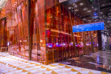 LAS VEGAS - MARCH 26 : The interior of Aria Resort and Casino in Las Vegas on March 26 2015. The Aria was opened on 2009 and is the world's largest hotel to receive LEED Gold certificationのeditorial素材