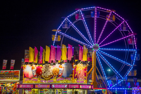 LOGANDALE , NEVADA - APRIL 10 : Amusement park at the Clark County Fair and Rodeo held in Logandale Nevada , USA on April 10 , 2015のeditorial素材