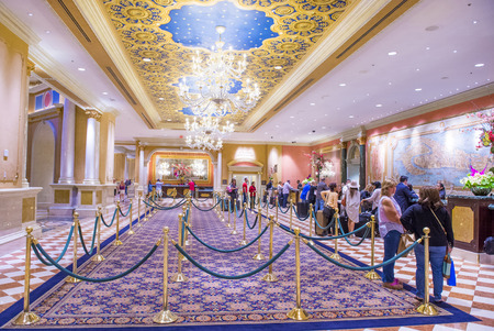 LAS VEGAS - APR 23 : The lobby of Venetian hotel & Casino in Las Vegas on April 23, 2015. With more than 4000 suites it's one of the most famous hotels in the world.のeditorial素材