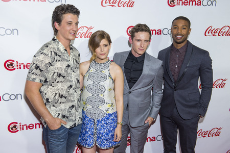 LAS VEGAS - APR 23 - (L-R) Actors Miles Teller, Kate Mara, Jamie Bell and Michael B Jordan, attends the 2015 Big Screen Achievement Awards on April 23 , 2015 in Las Vegas, NVのeditorial素材