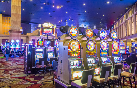 LAS VEGAS - APR 28 : The interior of New York-New York Hotel & Casino in Las Vegas on April 28 , 2015. This hotel simulates the real New York City street and It was opened in 1997.のeditorial素材