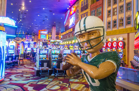 LAS VEGAS - APR 28 : The interior of New York-New York Hotel & Casino in Las Vegas on April 28 , 2015. This hotel simulates the real New York City street and It was opened in 1997.のeditorial素材