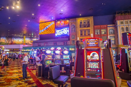 LAS VEGAS - SEP 03 : The interior of New York-New York Hotel & Casino in Las Vegas on September 03 , 2015. This hotel simulates the real New York City street and It was opened in 1997.のeditorial素材