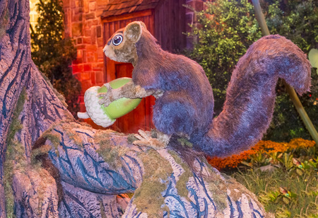 LAS VEGAS - OCT 15 : Fall season in Bellagio Hotel Conservatory & Botanical Gardens on October 15 , 2015 in Las Vegas. There are five seasonal themes that the Conservatory undergoes each year.のeditorial素材