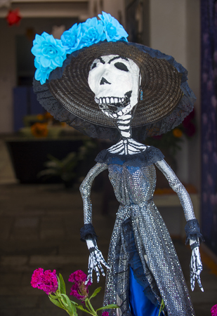 OAXACA , MEXICO - NOV 02 : Traditional Mexican art installation at the Dia De Los Muertos celebration in Oaxaca , Mexico on November 02 2015のeditorial素材