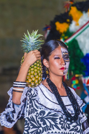OAXACA , MEXICO - NOV 02 : Unidentified participant on a carnival of the Day of the Dead in Oaxaca, Mexico on November 02 2015. The Day of the Dead is one of the most popular holidays in Mexicoのeditorial素材