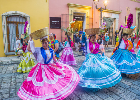 OAXACA , MEXICO  - NOV 02 : Unknown participants on a carnival of the Day of the Dead in Oaxaca, Mexico, on November 02 2015. The Day of the Dead is one of the most popular holidays in Mexicoのeditorial素材