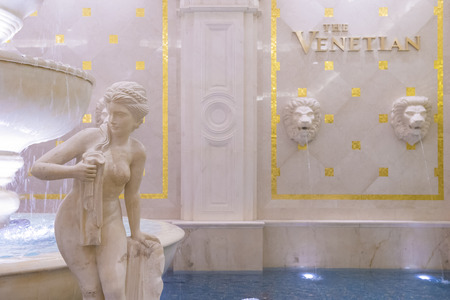 LAS VEGAS -OCT 23 : The interior of the Venetian hotel & Casino in Las Vegas on October 23 , 2015. With more than 4000 suites it's one of the most famous hotels in the world.のeditorial素材