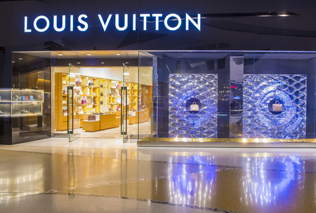 LAS VEGAS - DEC 18 : Exterior of a Louis Vuitton store in Las Vegas strip on December 18 , 2015. The...
