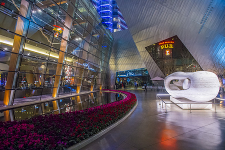 LAS VEGAS - DEC 18 : The Aria Resort and Casino in Las Vegas on December 18 2015. The Aria was opened on 2009 and is the world's largest hotel to receive LEED Gold certificationのeditorial素材