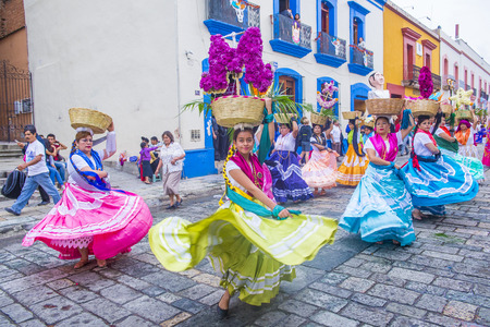 OAXACA , MEXICO  - NOV 02 : Unknown participants on a carnival of the Day of the Dead in Oaxaca, Mexico, on November 02 2015. The Day of the Dead is one of the most popular holidays in Mexicoのeditorial素材