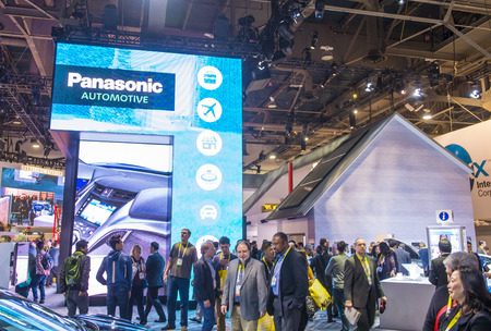 LAS VEGAS - JAN 08 : The Panasonic booth at the CES show held in Las Vegas on January 08 2016 , CES is the world's leading consumer-electronics show.のeditorial素材