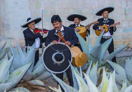 OAXACA , MEXICO  - NOV 02 : Mariachis perform during the carnival of the Day of the Dead in Oaxaca, Mexico, on November 02 2015. The Day of the Dead is one of the most popular holidays in Mexicoのeditorial素材