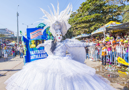BARRANQUILLA , COLOMBIA - FEB 07 : Participant in the Barranquilla Carnival in Barranquilla , Colombia on February 07 2016. Barranquilla Carnival is one of the biggest carnival in the worldのeditorial素材
