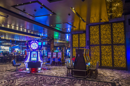 LAS VEGAS - DEC 18 : The interior of Aria Resort and Casino in Las Vegas on December 18 2015. The Aria was opened on 2009 and is the world's largest hotel to receive LEED Gold certificationのeditorial素材