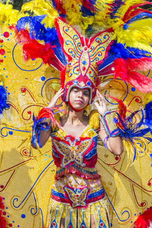 BARRANQUILLA , COLOMBIA - FEB 07 : Participant in the Barranquilla Carnival in Barranquilla ,...