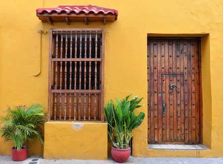 CARTAGENA , COLOMBIA - FEB 04 : Architectural details in Cartagena Colombia on Februery 04 2016. The historic port city Cartagena is UNESCO World Heritage Site since 1984.のeditorial素材