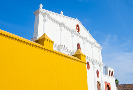 GRANADA , NICARAGUA  - MARCH 20 : The San Francisco church in Granada Nicaragua on March 20 2016. The facade of the building is neoclassical and the interior is romanticalのeditorial素材